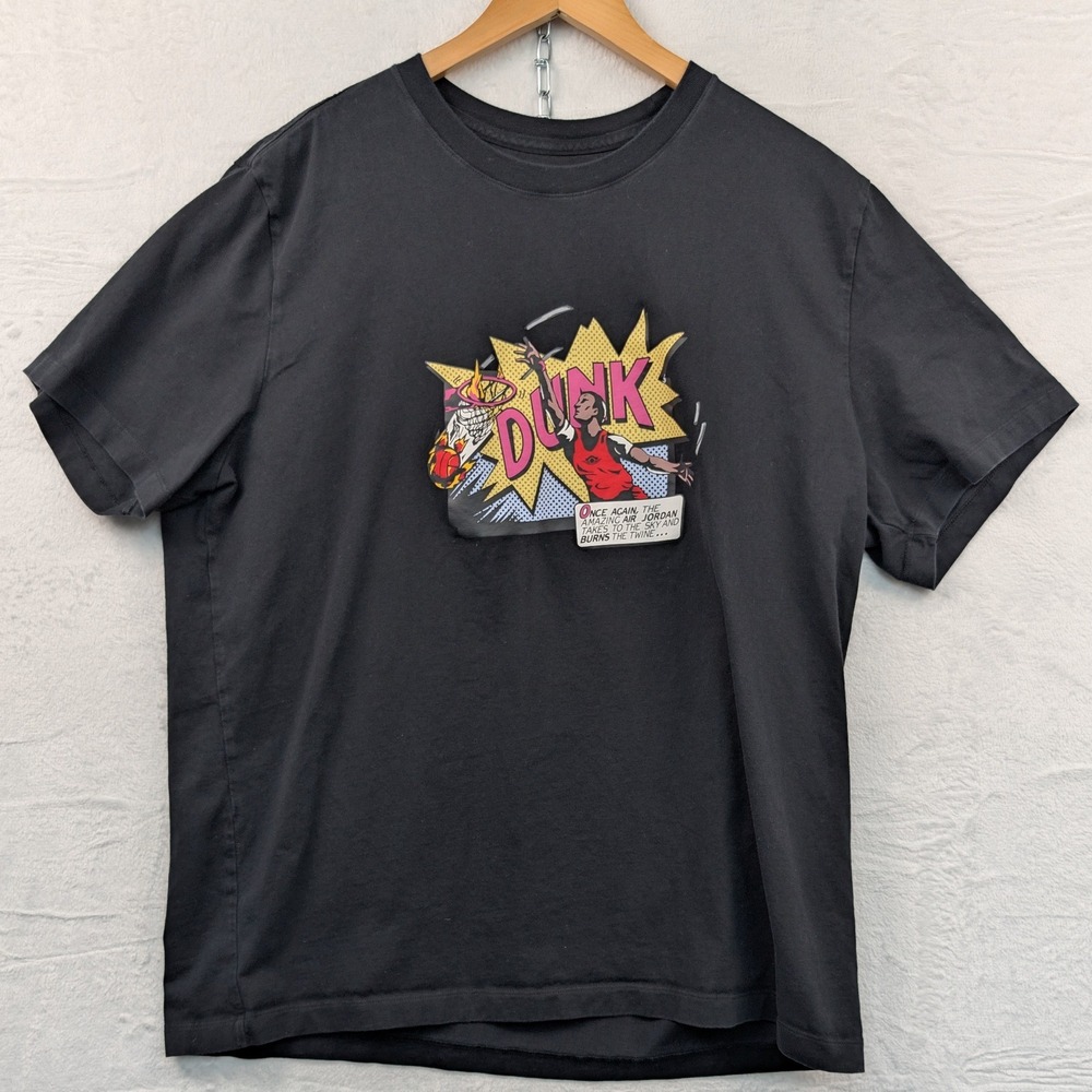 Jordan Brand T-Shirt Men 2XL Black Comic Book Dunk Jumpman Basketball Streetwear